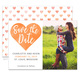 Orange Watercolor Heart Photo Save The Date Announcements Image 2 of 3
